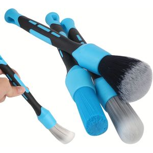 3-piece Car Detailing Brush Set, Multifunctional Plastic Cleaning Brushes For Air Vents, Interior, And Rims, Elbow Dusting Tools For