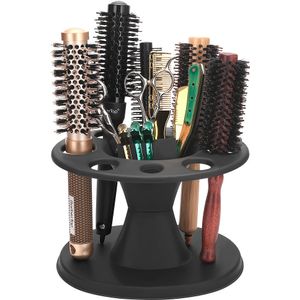 Professional Salon-quality Round Hair Brush Organizer - Plastic Styling Tool Holder With Multiple Compartments For Brushes, Combs & Accessories, Ideal For Home And Salon Use