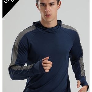 Heren T-shirt Met Losse Pasvorm En Kleurrijke Combinatie, Actief Ademend Met Een Stretchgehalte En Lange Mouwen Met Capuchon Voor Wandelen, Joggen, Fietsen, Buitenfitness En Training