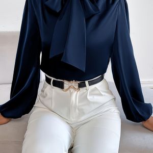 Kleur Strikblouse, Elegante Blouse Met Lange Mouwen Voor Lente En Herfst, Dameskleding