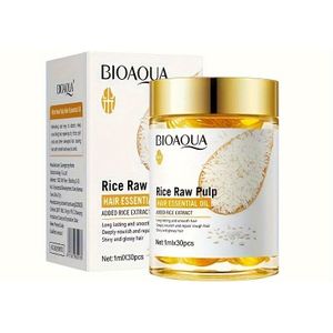 Rijst Ruwe Haar Behandeling Olie Capsules - 30 stuks, Unisex Volwassen Haarverzorging met Hydraterende , Normaal Haartype Voeding, Lichtgewicht Pasta Formule voor Hydratatie en Glans