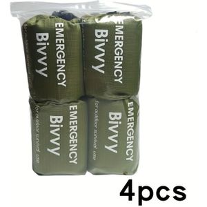 4 stuks Noodslapzak Draagbare Nooddeken Geïsoleerde Tas Levensvest, Geschikt voor Kamperen, Wandelen, Buiten, Activiteiten