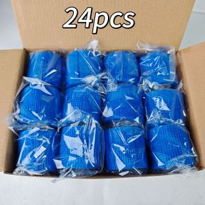 Een doos met 24 rollen zelfklevende elastische verband, groot formaat 5 cm/1.94 inch, geschikt voor knieën polsen, kuitsteun, dagelijkse warmte, paardenhoeven, koeienhoeven