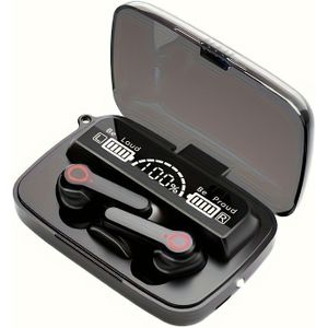 Draadloze Oordopjes, BT5.3, HiFi Geluid, In-Ear Hoofdtelefoon Met Microfoon, Sportoordopjes, Nood Powerbank Oplaadcase, LED Vermogensdisplay