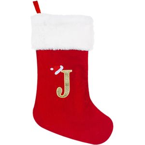 21 Inch Kerstmis Kerstkous met Geborduurde Initialen Rood Fluweel met Witte Superzachte Pluche Manchetten Kerstdecoraties Kerstkous, Scènedecor, Kamerdecor, Decor, Feestdecoratie, Kerstdecoratie