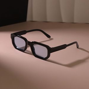 1pc Vintage Square Fashion Glasses voor dames en heren - Retro-stijl, zwart plastic frame met oranje lenzen, casual trendy rechthoekige brillen voor een modieuze look