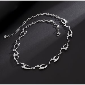 1pc Men's Fashion Stainless Steel Collarbone Chain Necklace, Trendy Irregular Metal Jewelry, Titanium Steel, No Magnetic, Ideal Gift For Boyfriend