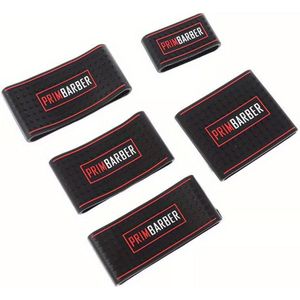 5pcs Non-slip Barber Hair Clipper Grip Bands - Silicone Sleeves For & Comfortable Trimming, Black With Red Stripes, Fits Most Clippers, Heat Resistant, , Barber Clippers