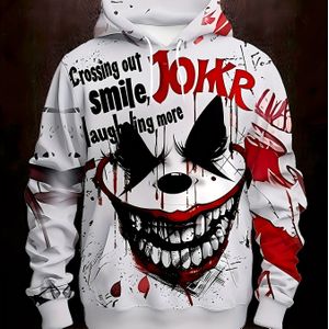 Herren 3D Print Hoodie - Casual Sportieve Fitness & Outdoor Sweatshirt met Trekkoordzakken, Stretch Tricotstof, Regular Fit voor Lente, Herfst, Winter Streetwear