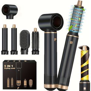 Heteluchtstijltang Haarborstel Upgrade Afneembare Krulspuit & Stijltang - 1000W Krachtige Warmte, 1.5-2.5m Snoer, EU Stekker Compatibel, Nat/ Gebruik, Anti-Broei Veiligheid