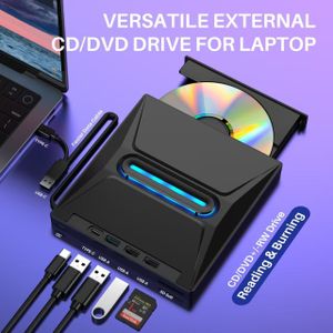 Draagbare USB 3.0 CD/DVD-station: SD-Kaartlezer, DVD/CD-RW, Compatibel met Laptops/Desktops/Gamingconsoles - Gegevensback-up & Film Afspelen