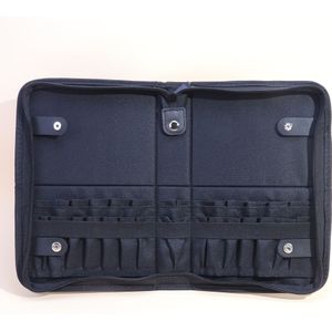 29-Sleuf Make-up Kwast Opbergtas Zwart Capaciteit Make-up Kwast Universele Draagbare Schoonheidstas Make-up Artiest Speciale Opvouwbare Tas Make-up Kwasten Niet Inbegrepen