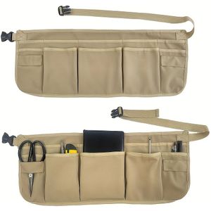 Praktisch Tuinierschort, Khaki, 1 Stuk Unisex Gereedschapsrok met 12 Zakken (10 Hoofdzakken en 2 Hamerlussen), Verstelbare Lengte voor Bouw, Timmerwerk, Elektriciens & Cadeaus Voor Papa