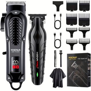 HIENA Professionele Haartrimmer Set & voor Mannen, Oplaadbare Draadloze Kappersknipmachines voor Haarknippen, Haarsnijders