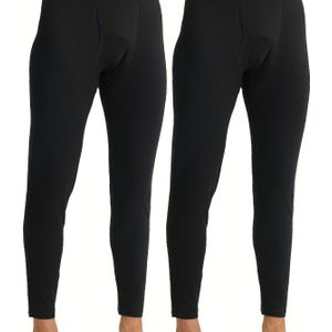 2 stuks Heren Thermisch Ondergoed Lange Onderbroeken voor Mannen, Koude Weer Thermische Broeken, Warme Basislaag Broeken Leggings