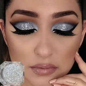 Glanzende zilveren metalen oogschaduwpoeder - Hoge glans, plantaardig squalaan, Ideaal voor DIY-nagels, lippen en , Beautyversterker|Glanzende afwerking|Squalaan ingrediënt