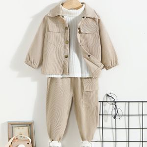 Set van 2 mouw overhemden en jassen en broeken, baby mode en casual sport casual kostuum, voor buiten
