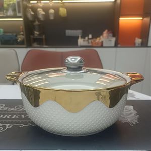 Keramische soepterrine met soeplepel soepkom met wit deksel van porselein for restaurant thuiskeuken witte decoratie soeppan 200 mm