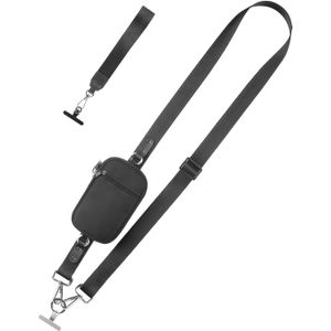 2pcs Mobile Phone Crossbody Bag And Wrist Lanyard, Detachable And Adjustable, Portable Bag, Versatile Shoulder Strap, Card Storage, Etc., Suitable For Outdoor