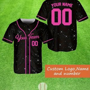 Aangepaste honkbalshirt met teamnaam en nummer - Zwart V-hals sportshirt voor heren, perfect cadeau voor honkbalfans, training, casual kleding, teamsportshirt | Sportieve ontwerp | Duurzaam shirt