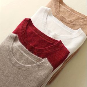 Vierdelige Set Kleur Ronde Hals Pullovers in Kameel, Bourgondiërsrood en Wit met Lange Mouwen - Elegante Mode Dames Tops voor Lente Herfst, Veelzijdig Warm Comfortabel Binnenlaag Tricotstof