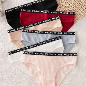 6-Pack Kleur Letter Slips | Casual Stijl, Medium Stretch Stof, Skinny Fit voor