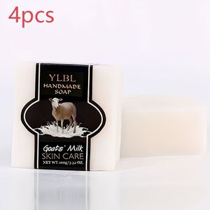 4-pack Geitenmelkzeep | Verzachtende handgemaakte zeep met verfrissende butterscotch-geur, hydraterende diepe reiniging, geschikt voor alle huidtypes, bevat E en , 400g