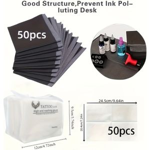 Wegwerp Tattoo Schoonmaakdoekje Tattoo Doekjes Tissue Set, Tafelmat, Schoonmaak Tattoo Pads, Wegwerp Vellen, Tandarts Slabbetjes, Permanente Make-up Tattoo Doekjes Papier, Tattoo Accessoires