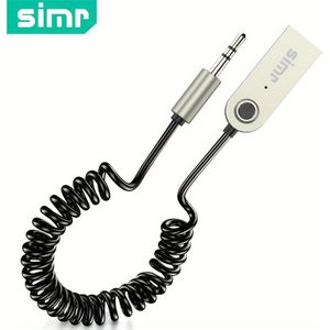 Metalen Legering Auto Audio Ontvanger Adapter met MIC Handsfree Oproepen Draadloze 3.5mm Audio Ontvanger met Ingebouwde Microfoon Muziek en Navigatie Draadloze Luidspreker