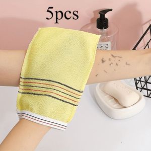 5-Pack Exfoliërende Douchehandschoenen met bijpassende Badhanddoeken Set - Zachte Lichaamsscrub Wantjes voor Massage & Persoonlijke Verzorging, Duurzame Douche Accessoires
