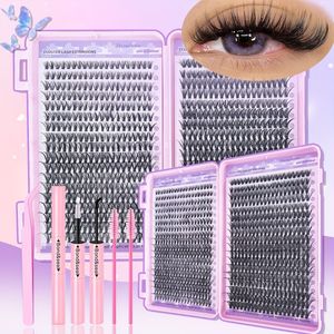 200/400/720 stuks Wimperextension Set, Enkele Wimpers, 9-18cm, Gemengde 30D en 40D Krul, Inclusief Lijm & Pincet, Perfect voor Beginners. Geschenkset