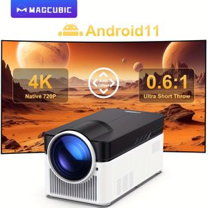 Magcubic Throw 11 EU Stekker Projector | Met Auto Offset, Native 1080P Elektronische Focus, 900 ANSI, WiFi6, H716 , Tafelmontage, Speakers, Netwerkondersteuning