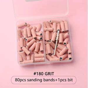 80 stuks/doos roze schuurbanden set, 3.1mm mini nagelvijlen met bit, elektrische slijpmachine nagelschuurkoppen voor nagelverwijdering en nagelschuurgereedschap