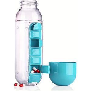 Creatieve Twee-in-één Medicijndoos Waterbeker Zeven-Dagen Verdeelde Buiten Draagbare Waterfles Een-Week Medicijndoos Beker