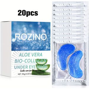 20 stuks Aloë Vera Bio-Collagen Oogmaskers, sterke hydratatie, vermindert rimpels en donkere kringen, gel oogpleisters geschikt voor gezwollen en wallen, verbeterde onderoogpleister Licht Beige