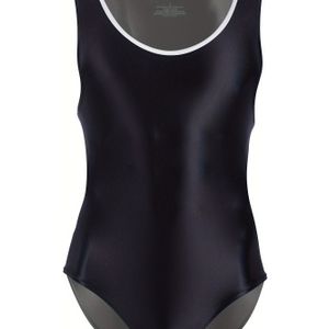 YAULAANG Heren High Stretch Bodysuit Polyamide Blend | Sportstijl Ronde Hals | Mouwloos Atletisch Leotard | Hoge Elastische Breisel | Kleurblok Gymnastiek, Hardlopen, Zwemmen & Fitness Kleding