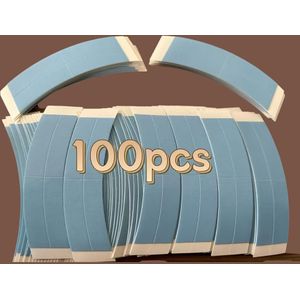 100 stuks Blauwe Dubbelzijdige Kant Plakbandstrips voor Kantfront Pruiken en Toupetten