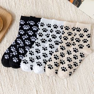 Vrouwen Elegante Kniehoge Sokken met Pootjes Print Ontwerp - 6 Paar, Polyester en Spandex Blend, All , Handwas - Gezellige Gebreide Stoffen Sokken Collectie