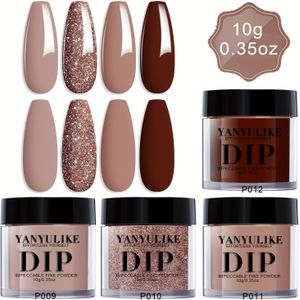 Dip Powder Nagel Kit, Roze Beige 4 Kleuren Nagel Dip Powder voor Beginners, Dip Powder Set