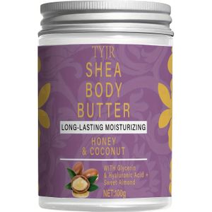 Hyaluronzuur Body Cream voor droge huid - 48 uur vocht, hypoallergene regeluchtgeurde lotion voor alle huidtypes, langdurige zachte hand- en bodyboter met kokos en honing