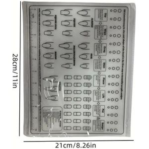 1st Nagel Oefenmat - Herbruikbaar, Alcoholvrij Nagelkunst Trainingspad met Nagelontwerp Gids, Perfect voor Salon & Thuis Manicure Oefen, Nagelkunst Training|Duurzaam Nagel Pad|Materiaal