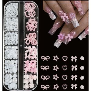 3D Roze Strik Nagelset - DIY Gel Kit voor Manicure, Alcoholvrij