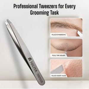 Één stuk ultra-precisie professionele pincet voor vrouwen - roestvrij staal, lichtgewicht pincet voor dames en heren, ideaal voor wenkbrauwen en gezichtsverzorging