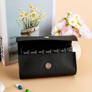 1 Set Draagbare Wekelijkse Pillenorganizer met Opbergtas, Stof- en Vochtbestendig Ontwerp voor Dagelijkse Medicatiebeheer