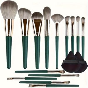 14-delige Premium Make-up Kwastenset - Zachte Synthetische Haren voor Onberispelijke Foundation, Blush, Oogschaduw & Meer - Ideaal voor Beginners tot Professionals - Perfecte Reisgenoot & Cadeau