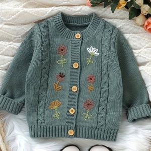 Meisjes Trui Jas Lente/Herfst 2025 Nieuwe Stijlvolle Kinder Geborduurde Kerst