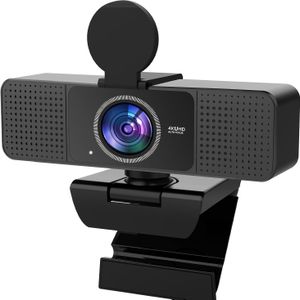 4K Ultra HD Webcam met Ingebouwde Microfoon, , Automatische Lichtcorrectie, USB-Gevoed voor Laptops & Desktops - Ideaal voor Live Streamen, Videogesprekken, Online en Gamen, Webcam voor PC