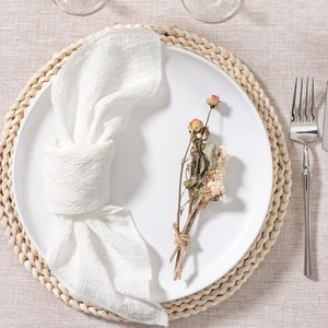 TEMU 50 stuks Katoenen Zijden Servetten, cm, Handgemaakt, Dankdag, Kerst, Trouwdecoratie