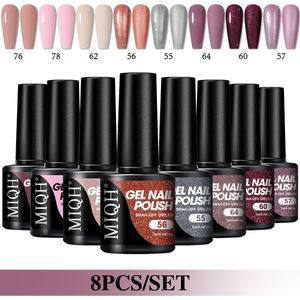 MIQH 8-Kleuren Halloween Kleurenreeks Gel Nagellak Set - UV/LED Verwijderbaar, Alcoholvrij, Levendige Pastel Tinten, Ideaal voor DIY en Feestdagen Cadeaus, Nagellak Gel