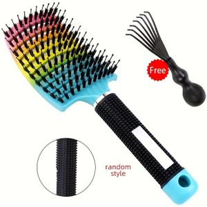 2 stuks Kleurrijke Mane Styling Borstel | Multifunctionele Krul Kam met Reinigingstool - Ideaal Kerstcadeau voor Geliefden en Vrienden
